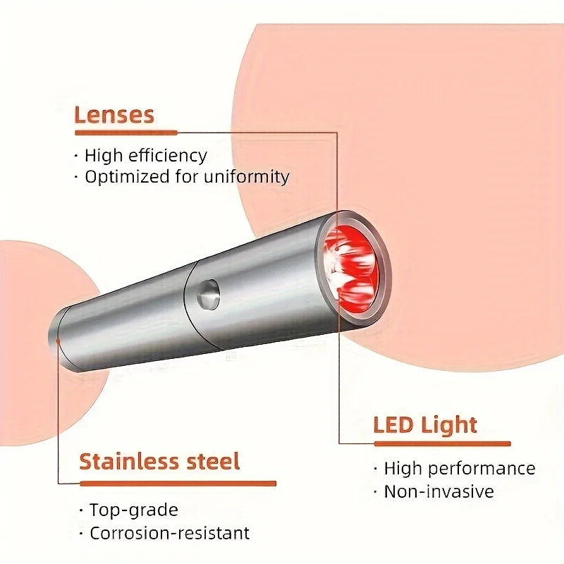 Red Light Therapy Torch, Powerful Infrared Light Therapy for Body & Face, Natural Pain Relief.