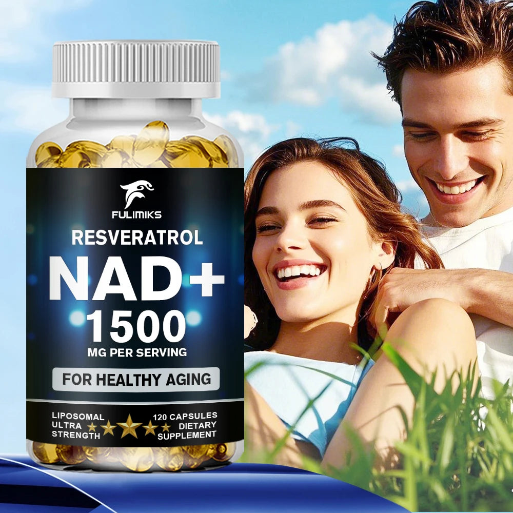 NAD+ and Resveratrol Supplement, Help Support Cell Regeneration, Natural Energy, Focus and Memory