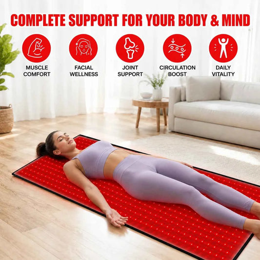 Red Light Therapy Mat, 660nm& 850nm, Adjustable Timer & Intensity