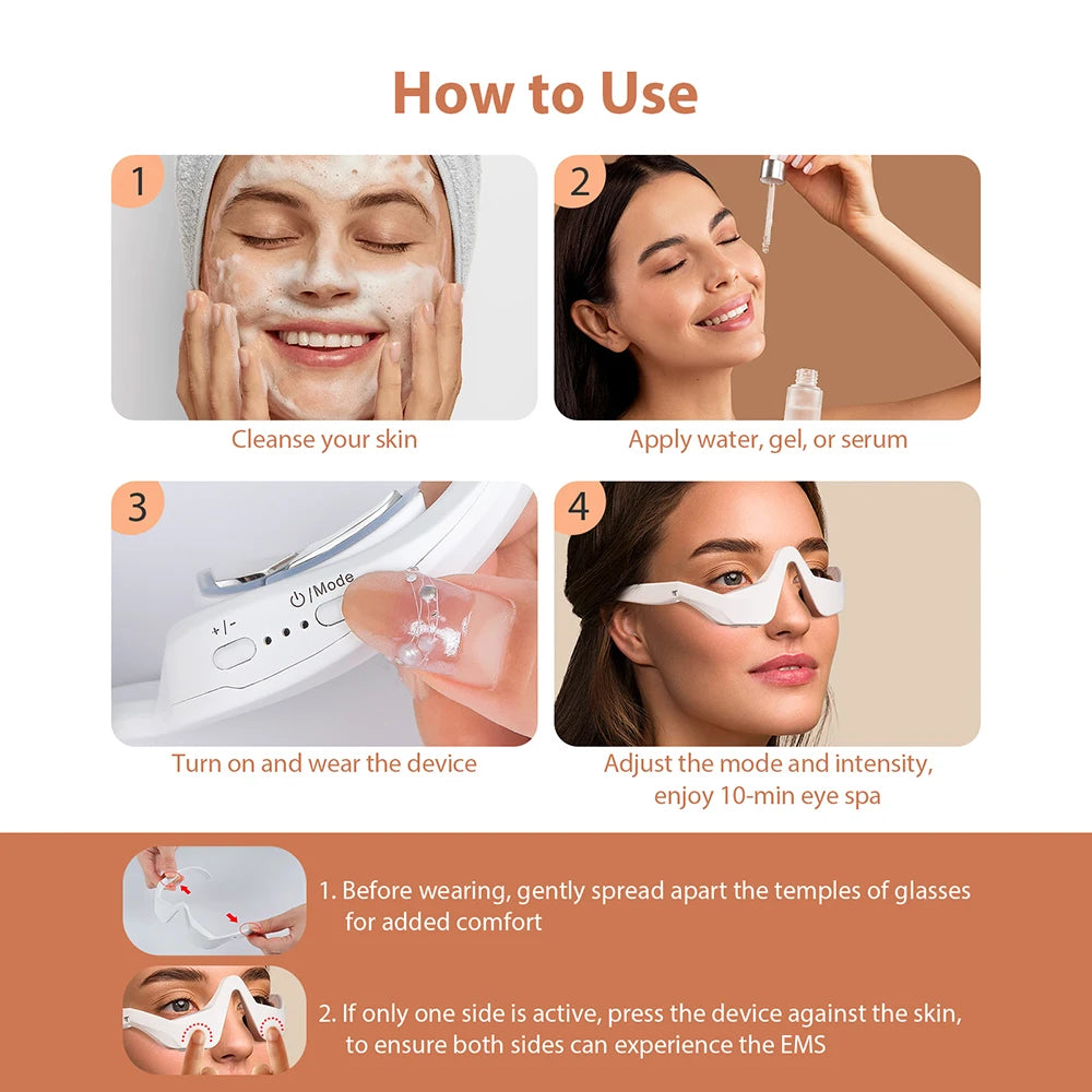 3D Eyes Relax Massager, Red Light, Fine Line Relax Massager for Dark Circles