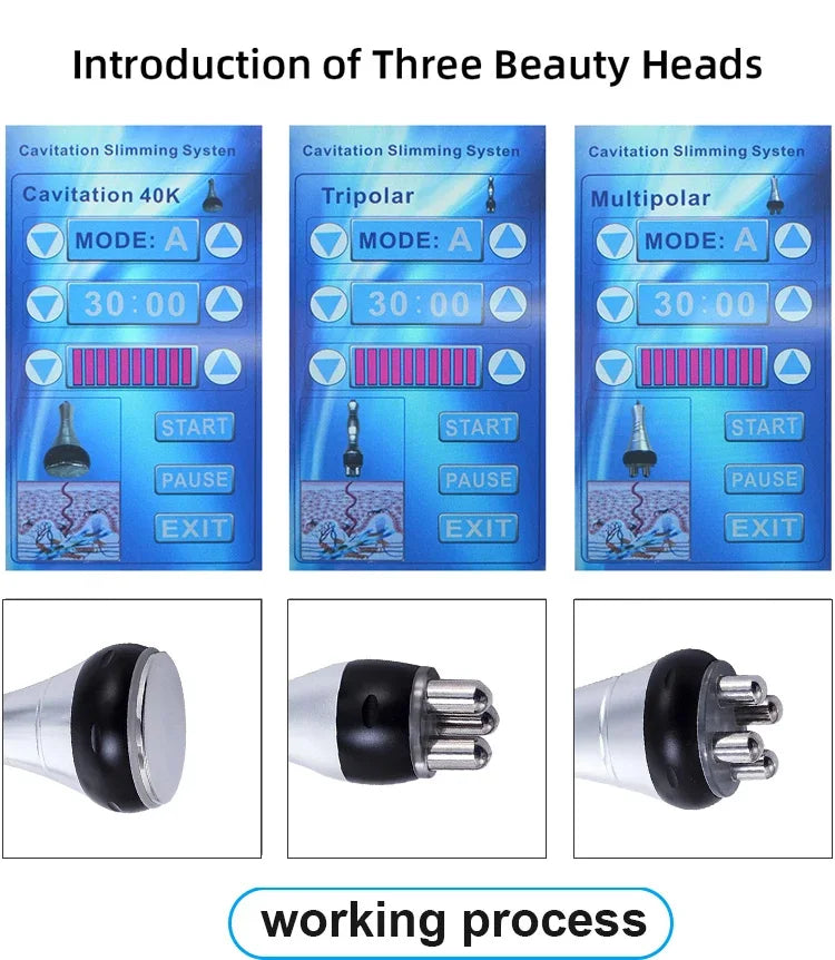 Beauty Body Slimming Massager, Cavitation Machine, Multi-Functional Device, Face Body Tightening, Lifting Spa Skincare Tool