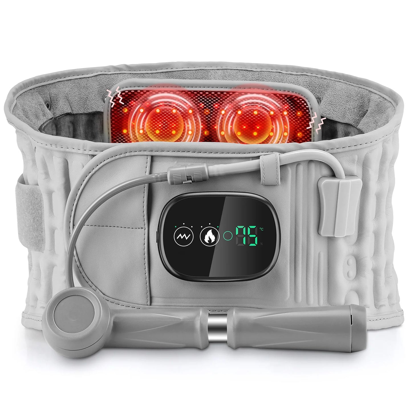 Decompression Lumbar Support, Heated, Belt Red Light, Backache Vibration Massager