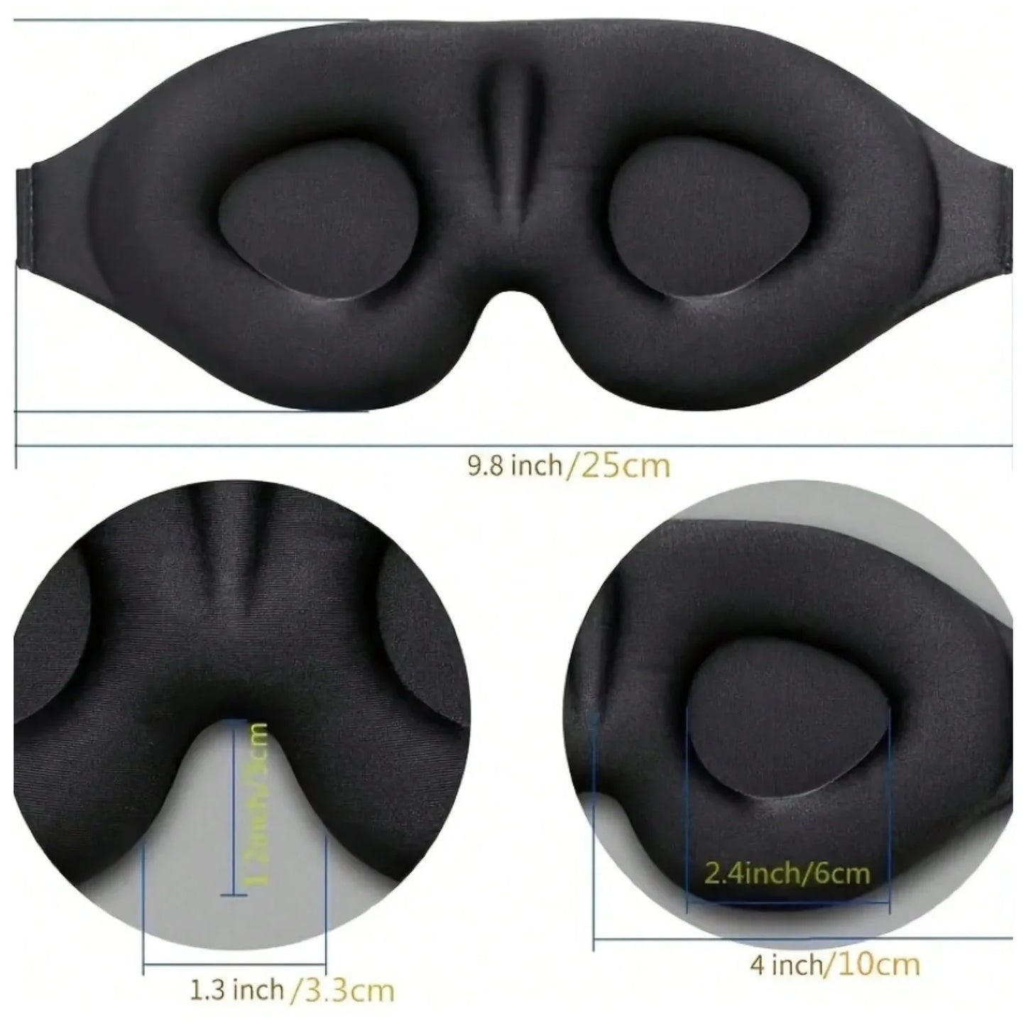 3D foam eye mask, unisex, simple light-blocking, with a nose pad, suitable for sleep, relieving eye fatigue.