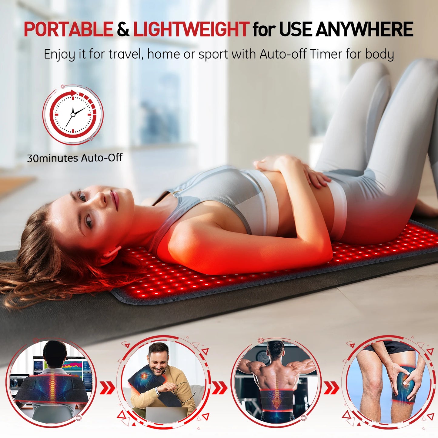 Updated, Red Light Therapy, Heating Pad for Body