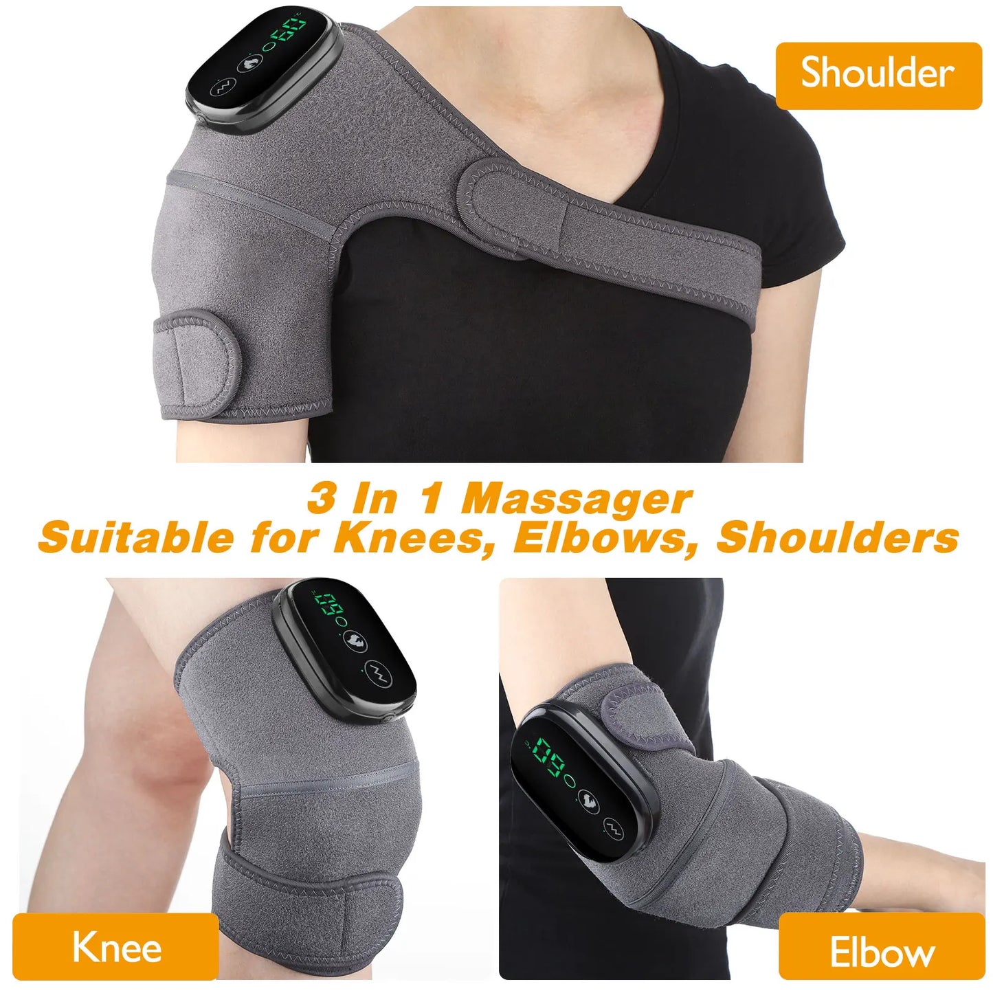 Electric Heating Shoulder Brace, LED Display, Vibration Shoulder Massage, Muscle Relaxation