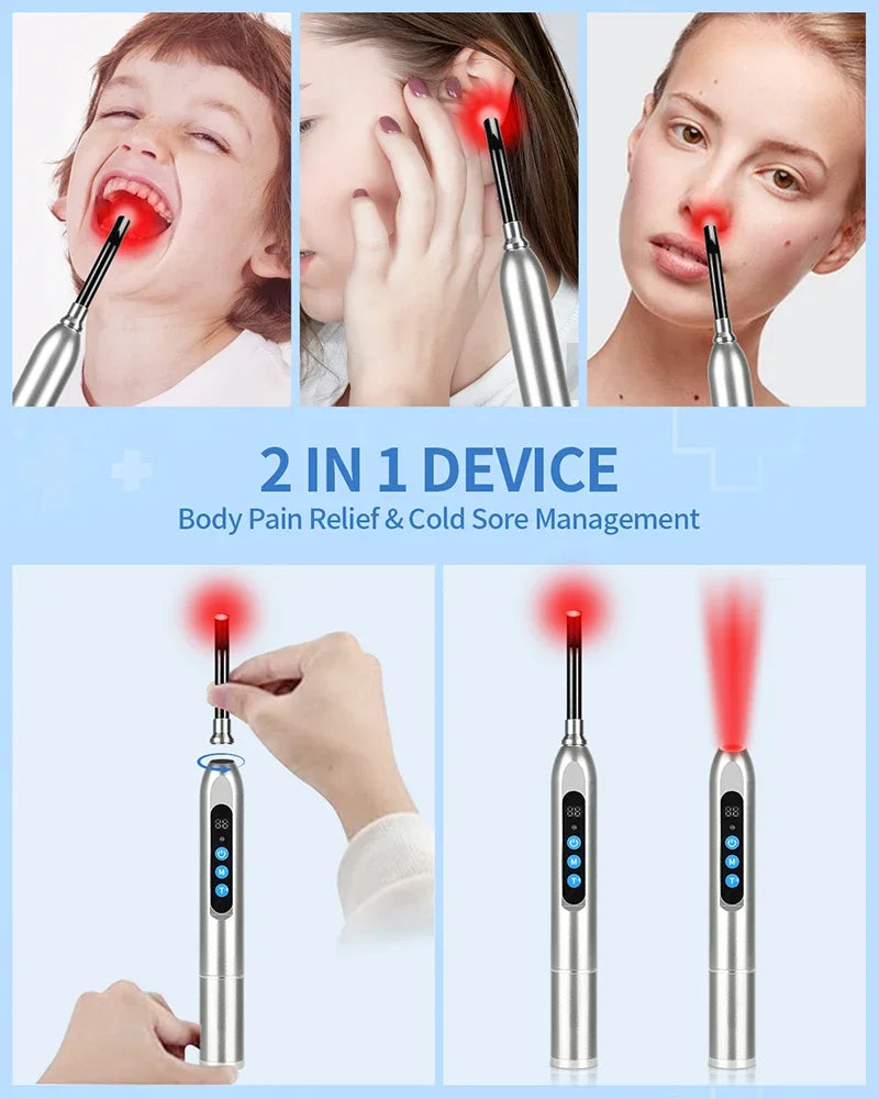 Therapy Cold Sore Wand, Device For Mouth Sores Treatment, LED Light Therapy Machine Skin Care