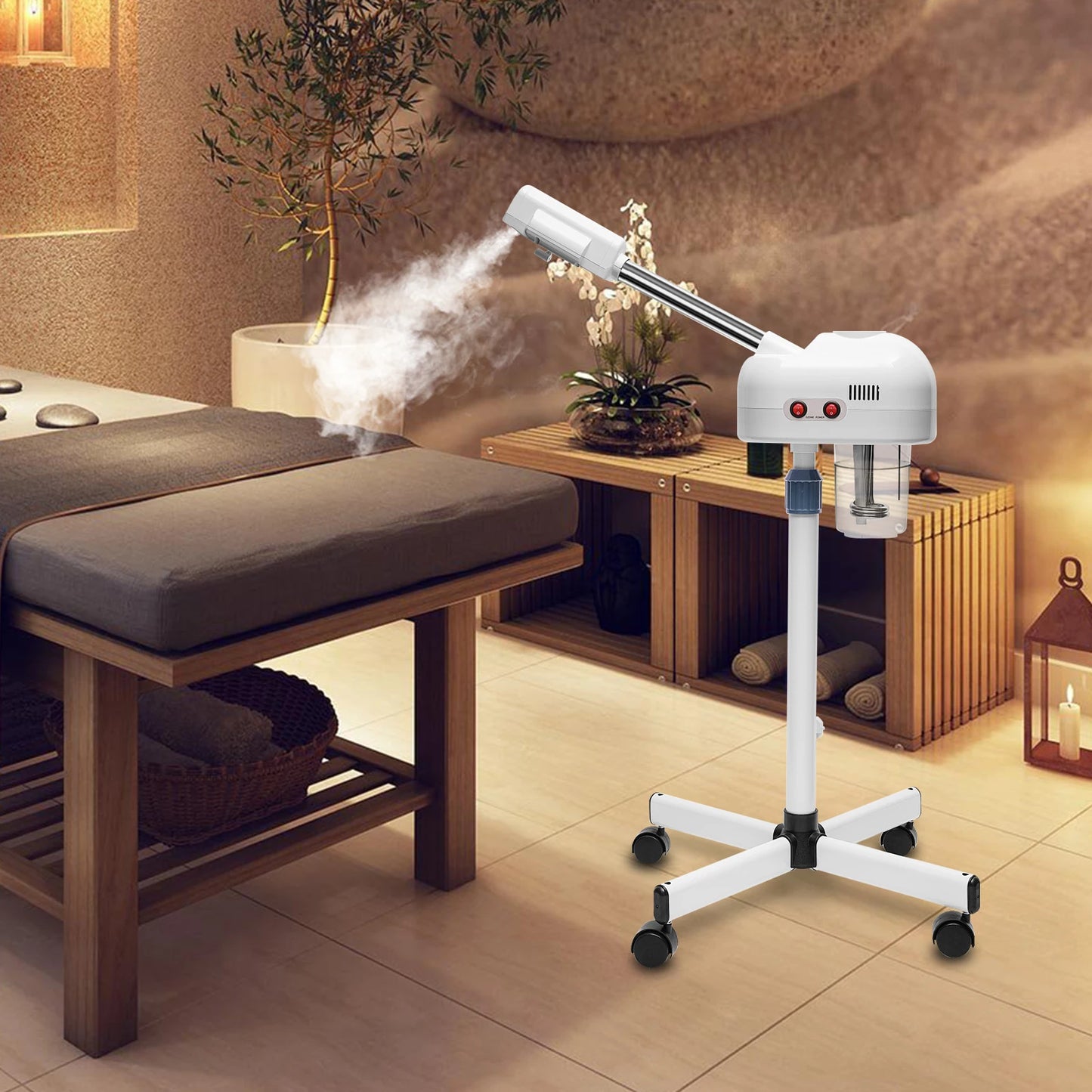 Facial Steamer, Height Adjustable Sprayer, 360° Rotatable, Movable Skin Care Equipment